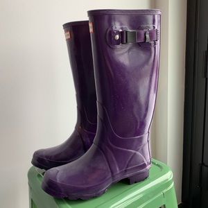 Hunter ‘Huntress’ Purple Rain Boots - Size 7
